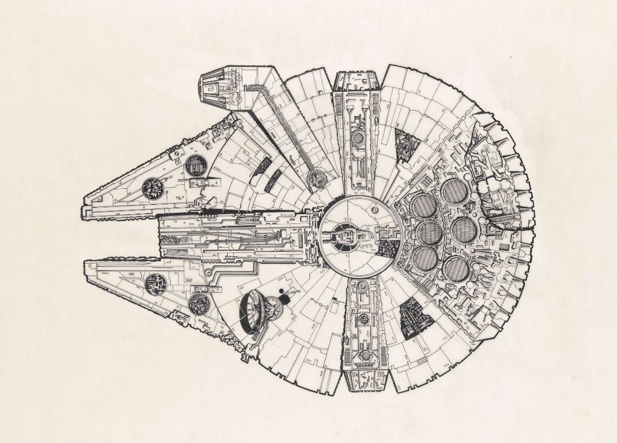 Joe Johnston, Top View of Millennium Falcon 1975–1977