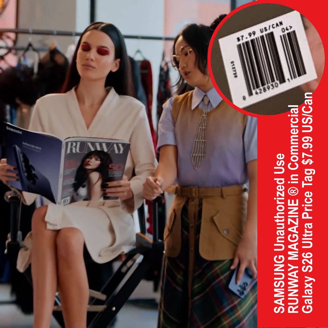 SAMSUNG Unauthorized Use RUNWAY MAGAZINE in Commercial Galaxy S26 Ultra